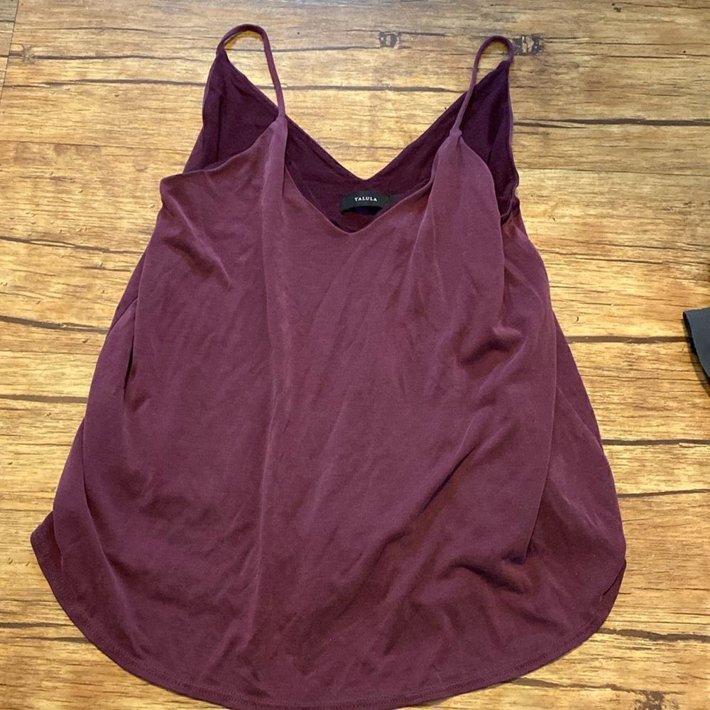 XXXS Talula Burgundy V-neck Spaghetti Strap Tank Top